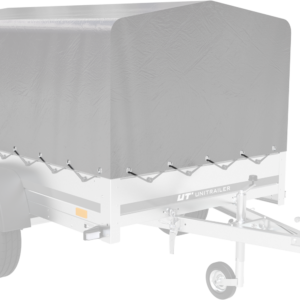 REMORQUE POUR PERMIS B GARDEN TRAILER 201 KIPP 500 KG 200 X 125 CM [AVEC REHAUSSES GRILLAGÉES, BÂCHE HAUTE, ARCEAU ET ROUE JOCKEY