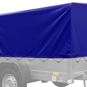 REMORQUE SIMPLE ESSIEU 200X125 AVEC BÂCHE HAUTE, ARCEAU, REHAUSSES DE RIDELLES ET ROUE JOCKEY - GARDEN TRAILER 201 KIPP