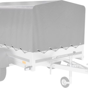 REMORQUE POUR PERMIS B GARDEN TRAILER 201 KIPP 500 KG 200 X 125 CM [AVEC REHAUSSES GRILLAGÉES, BÂCHE HAUTE, ARCEAU ET ROUE JOCKEY