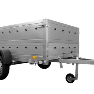 REMORQUE AUTO AVEC REHAUSSES DE RIDELLES ET ROUE JOCKEY GARDEN TRAILER 230 KIPP 2,30 X 1,25 M UNITRAILER