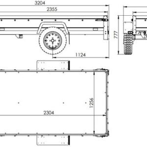 Remorque voiture sans frein 230 x 125 cm Garden Trailer 230 KIPP avec bâche haute