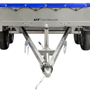 UNITRAILER 264/2 KIPP AVEC ROUE JOCKEY, TIGES DE SUPPORT ET BÂCHE PLATE BLEUE