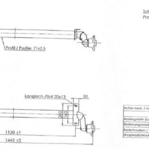 Essieu Non-Freiné Al-Ko Optima 1130 Mm 1443 Mm 750 Kg 100X4