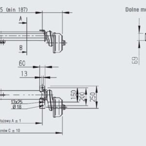 Essieu Freiné Al-Ko 1300 Mm 1500 Kg 5X112