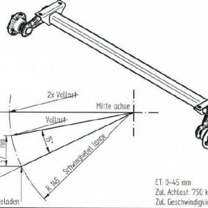 Essieu Non-Freiné Pour Remorques Knott Vg7 750 Kg 1070 Mm