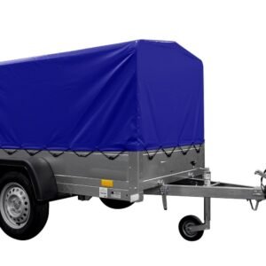 Remorque Bagagère Garden Trailer 200 Kipp 200 X 106 Cm Avec Bâche Haute Bleue, Arceau Et Roue Jockey