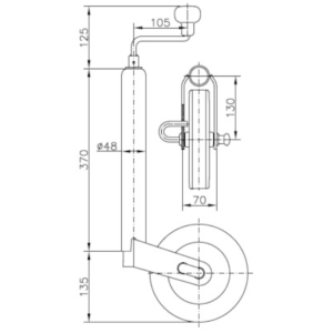 Roue Jockey Avec Collier Pour Remorque Lb 48 Unitrailer